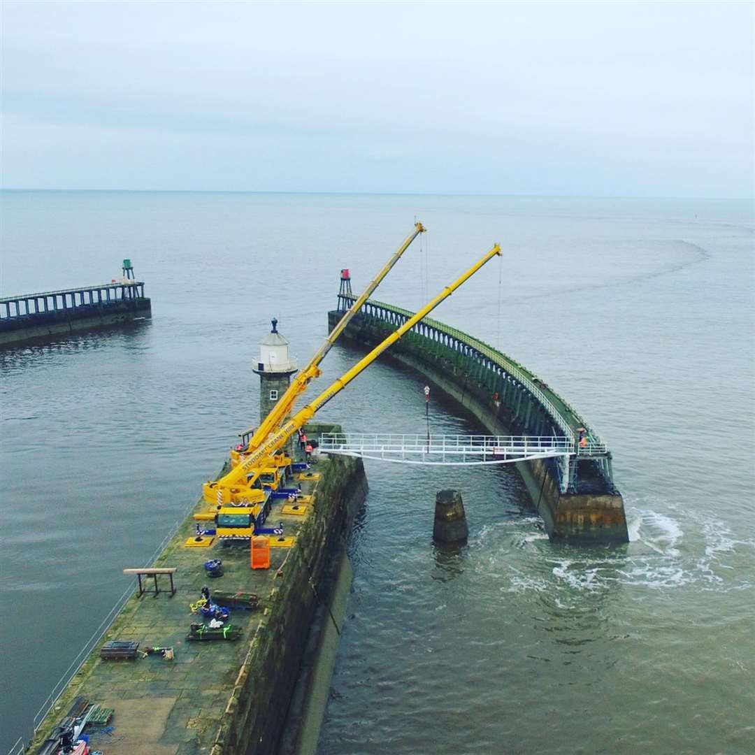 Lochshell Engineering designed, manufactured and installed a steel footbridge at Whitby in North Yorkshire.