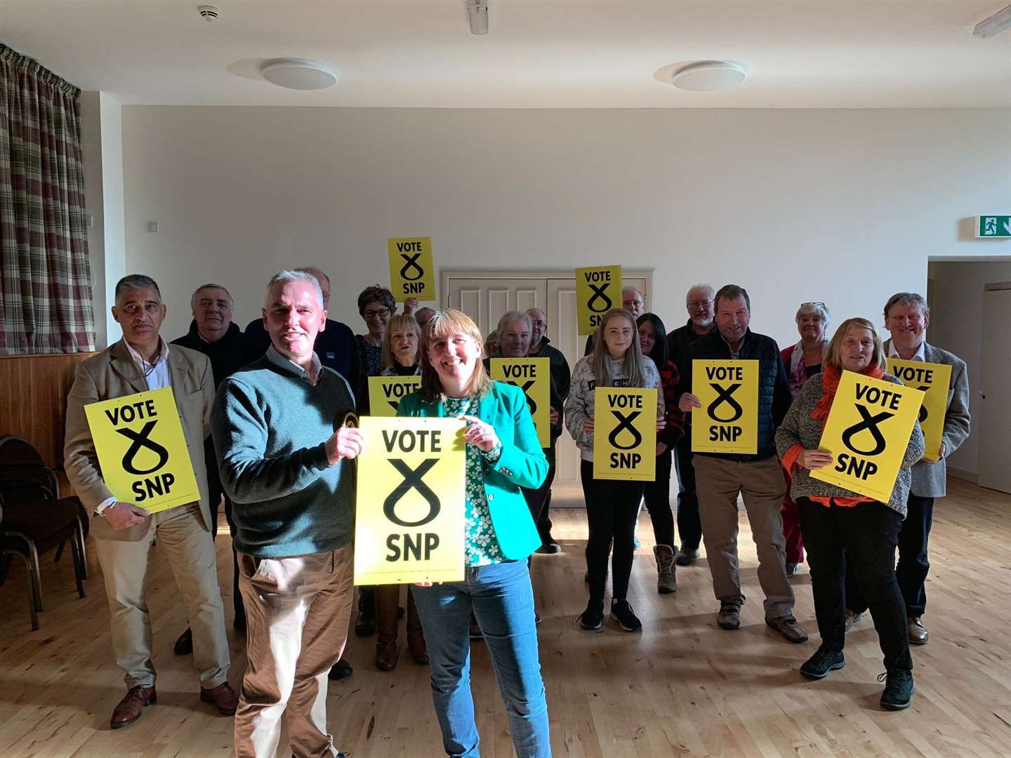 Karl with Maree Todd, Highlands and Islands SNP MSP, and party activists.