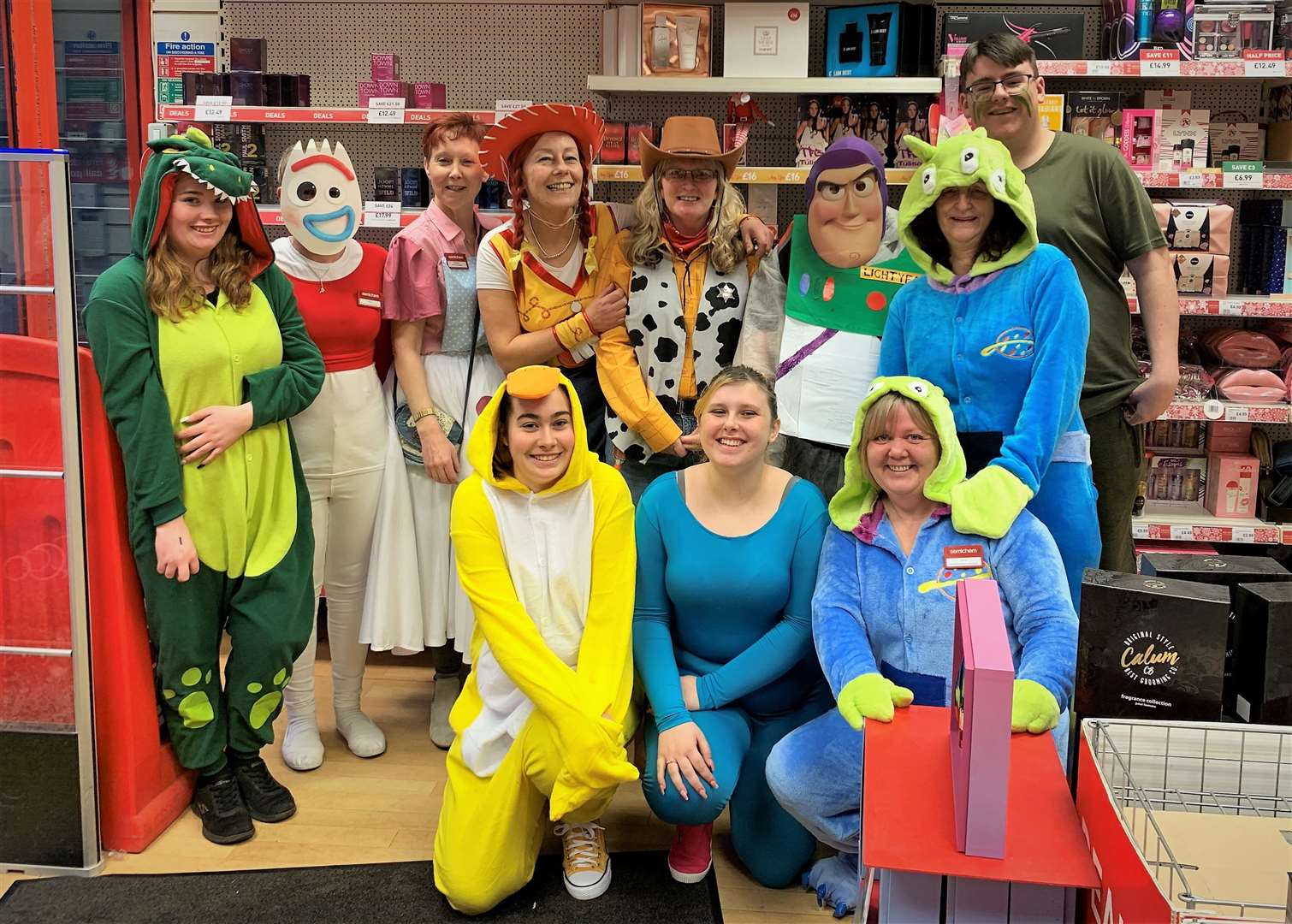 Staff at Semichem in Thurso dressed up as Toy Story characters for Fun Day.