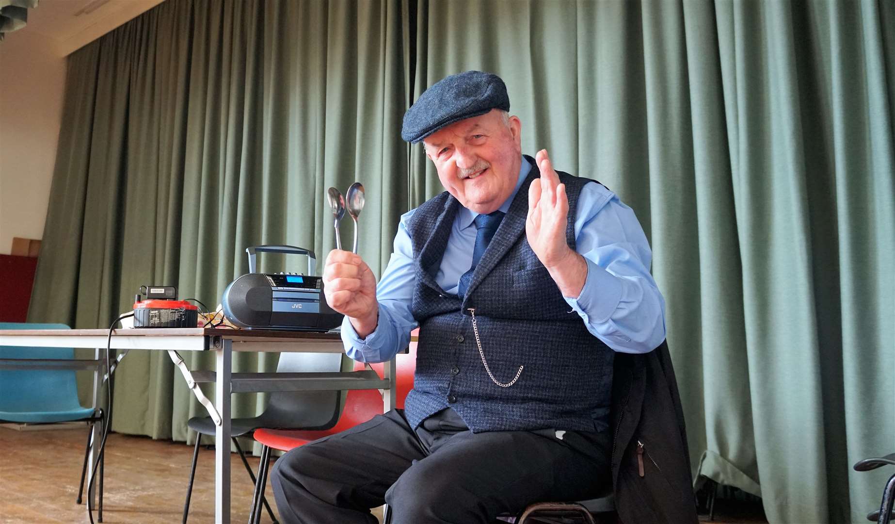 Willie Mackay turned up to play some merry tunes on the spoons. Picture: DGS