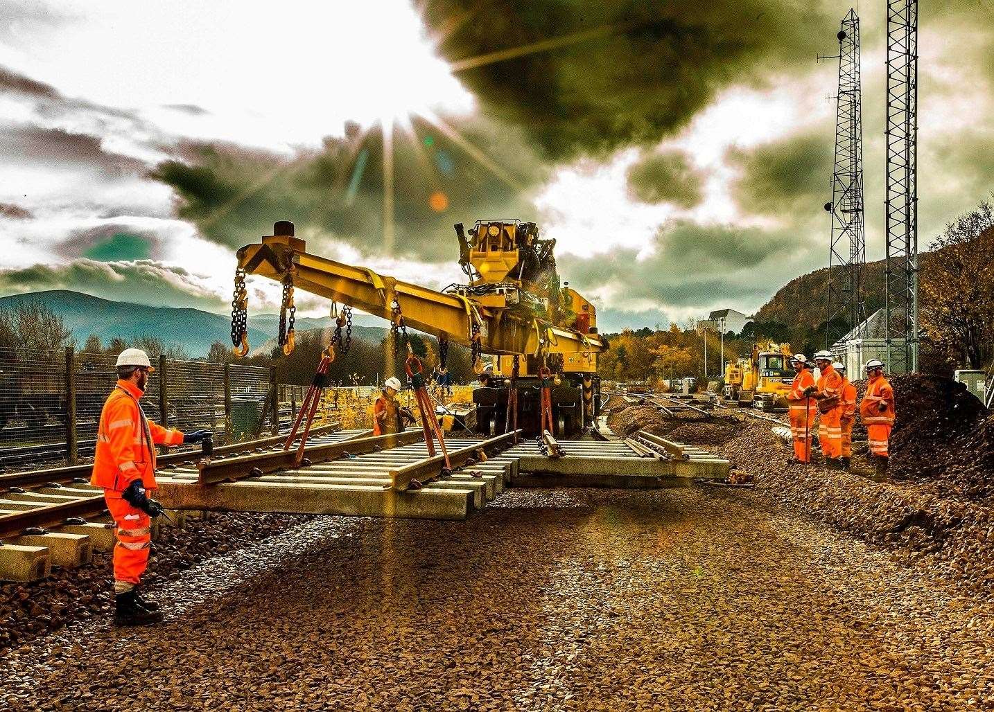 Engineers renewing track at Aviemore. As part of additional investment by Network Rail Scotland, specific projects on the far north line will also be carried out.