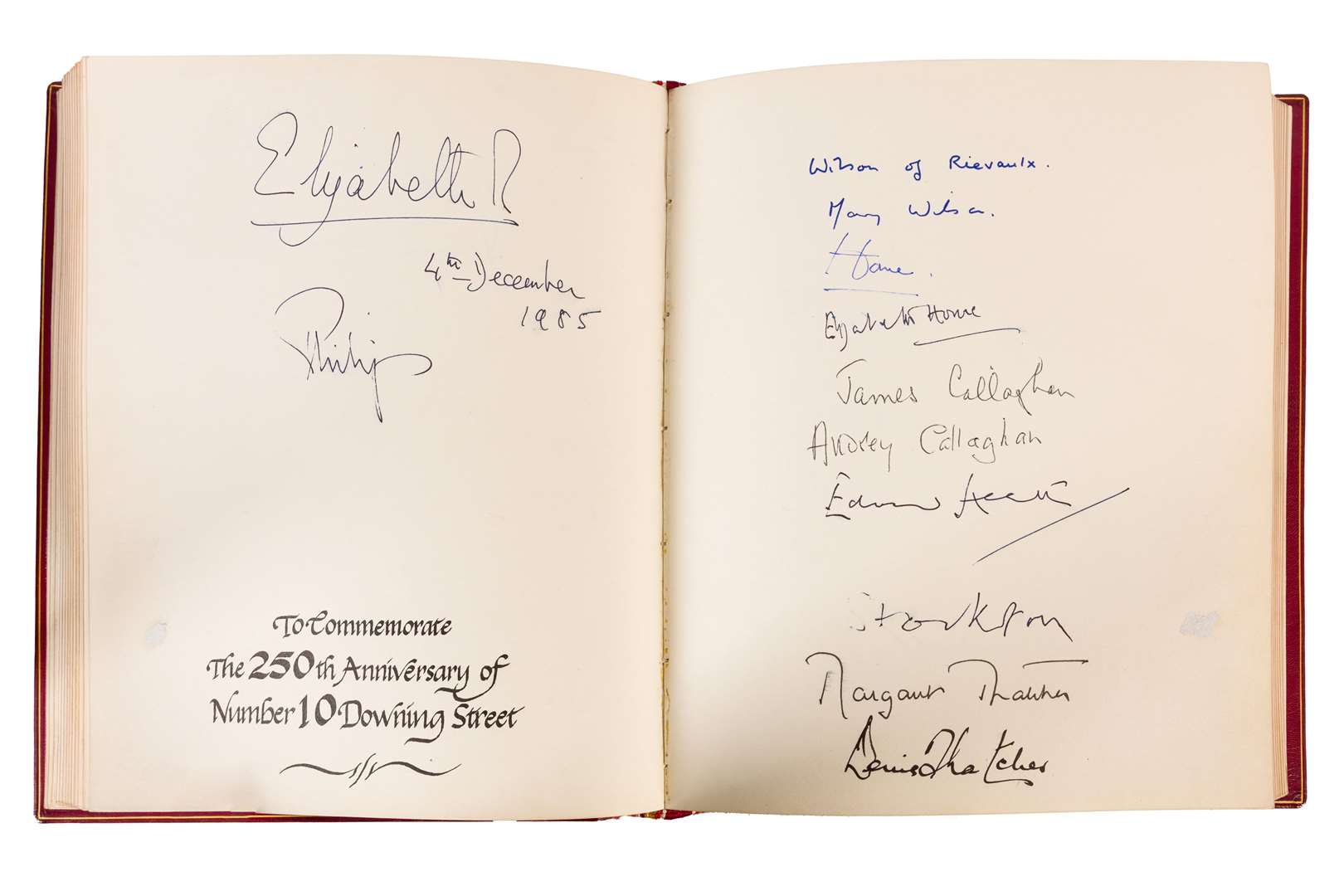 Signatures of the late Queen Elizabeth II and Duke of Edinburgh can be seen in the book (Handout/PA)