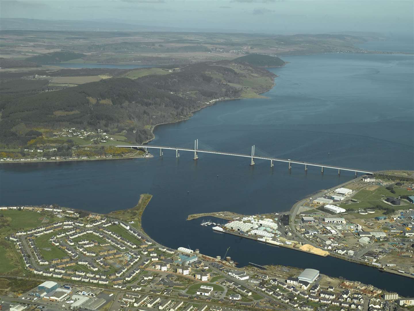 The Kessock Bridge, completed in 1982, was the first multi-cable-stayed bridge to be built in the UK.
