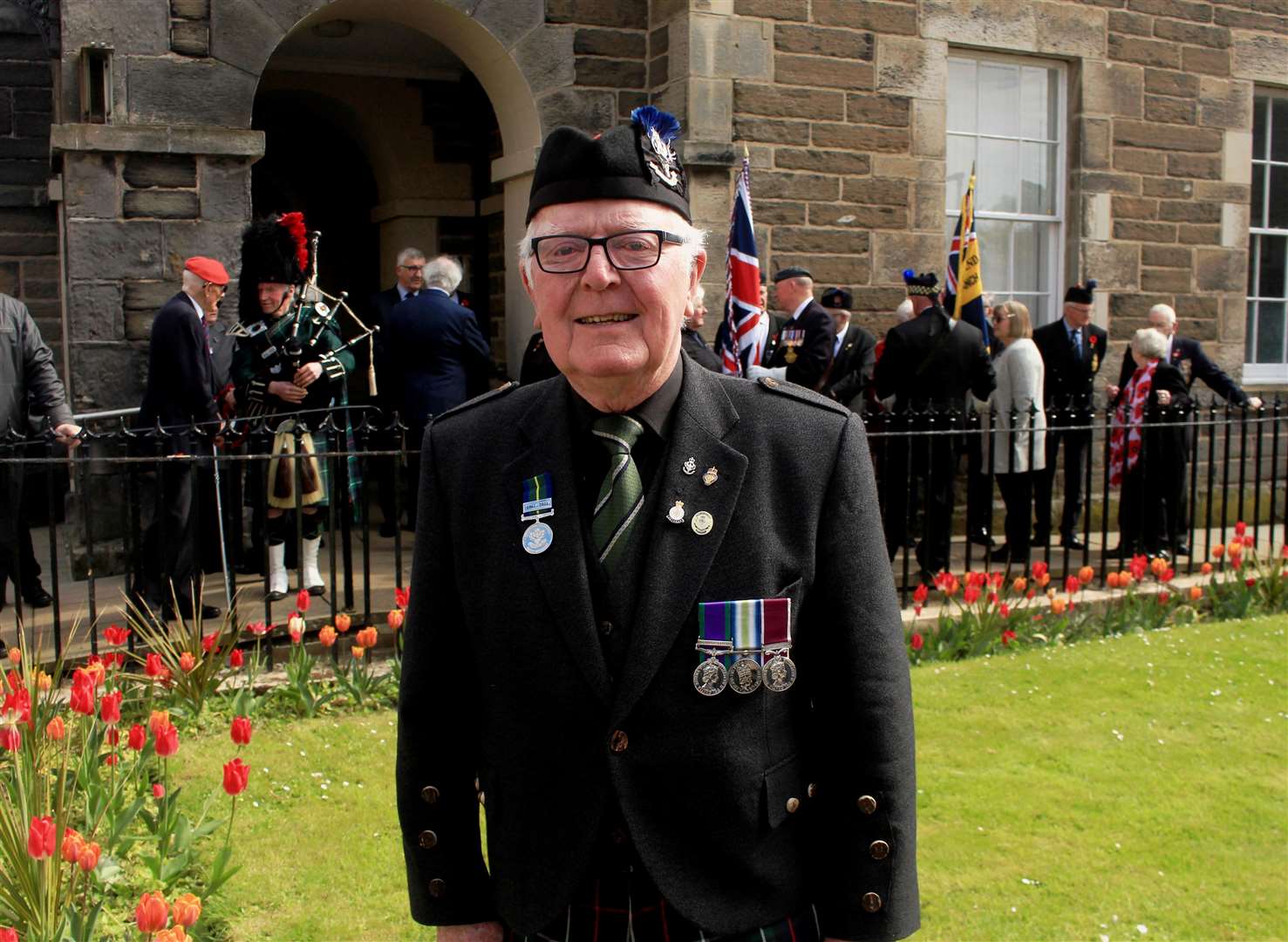 Parade commander Robbie Mackintosh before the VE Day event in Wick. Picture: Alan Hendry