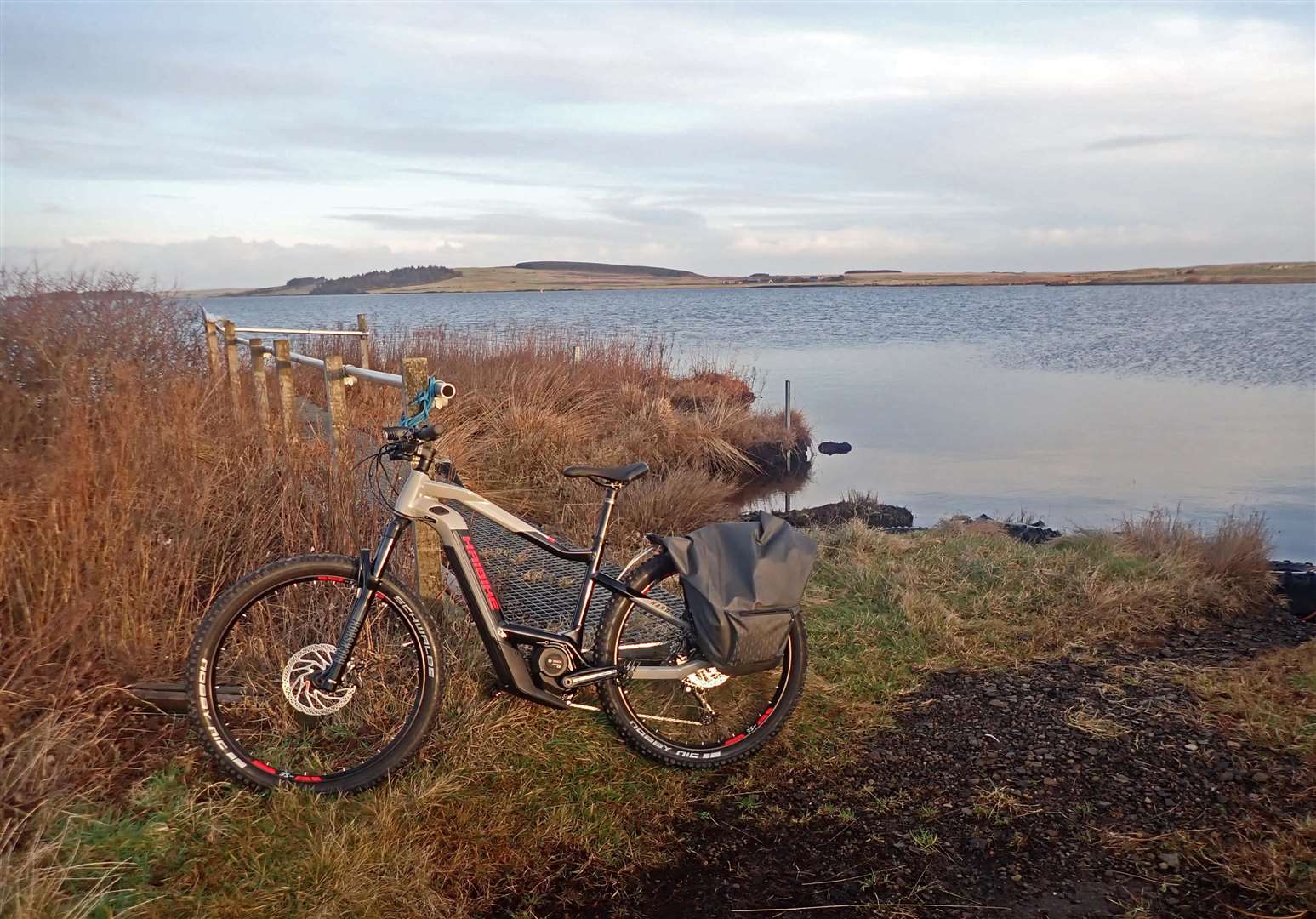 The new e-bike at Loch Calder.