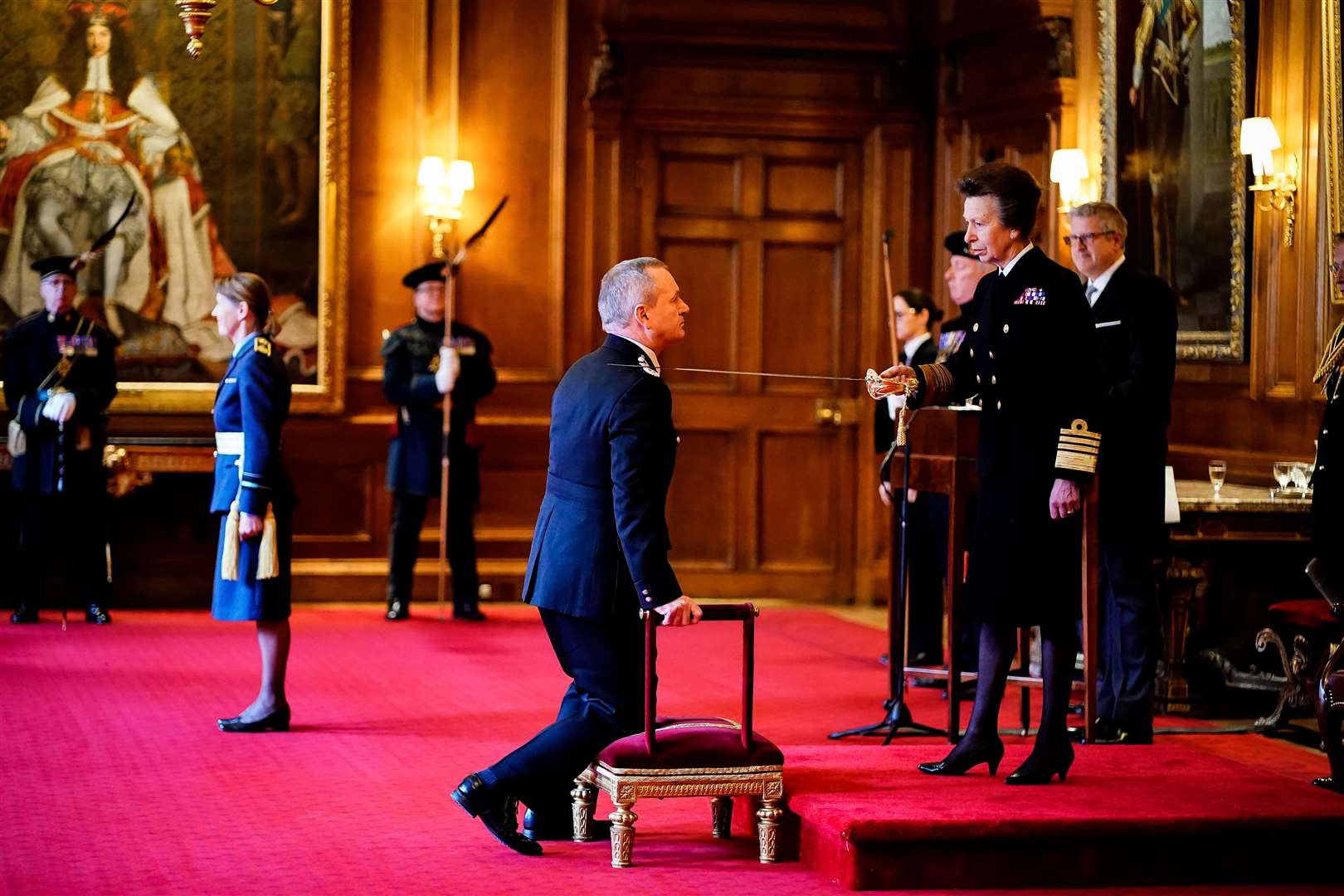 Sir Iain Livingstone is knighted by the Princess Royal (Aaron Chown/PA)