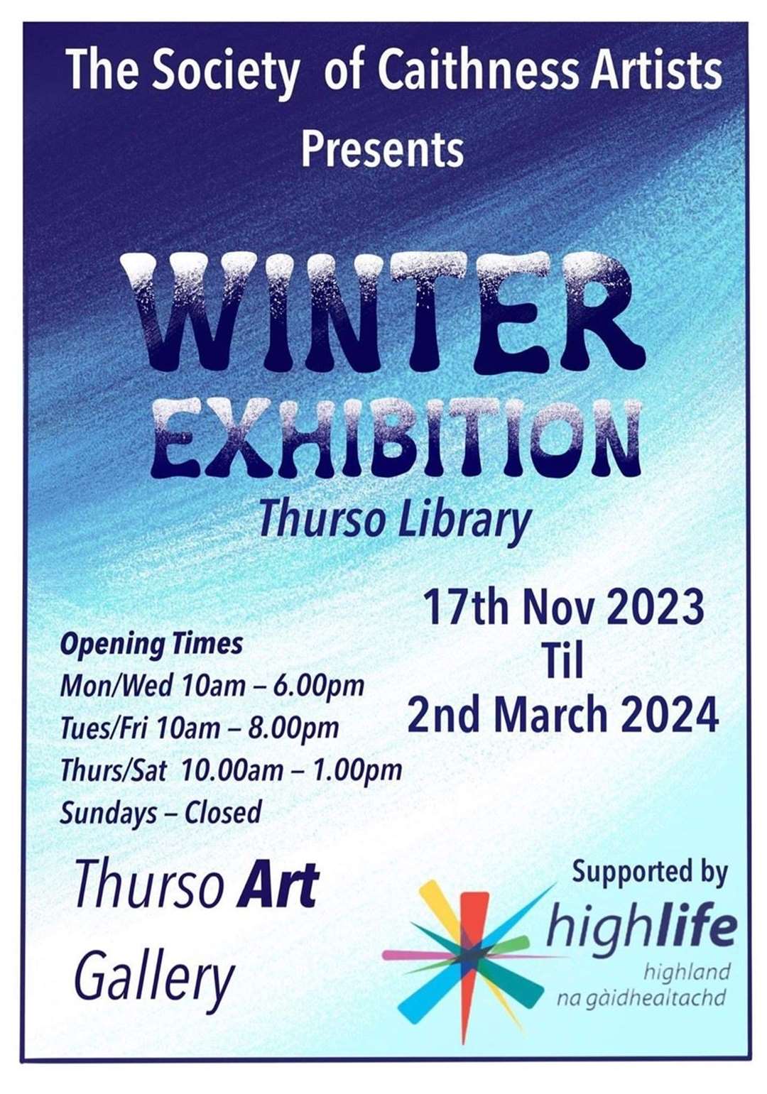 Poster for up-and-coming art show themed Winter.