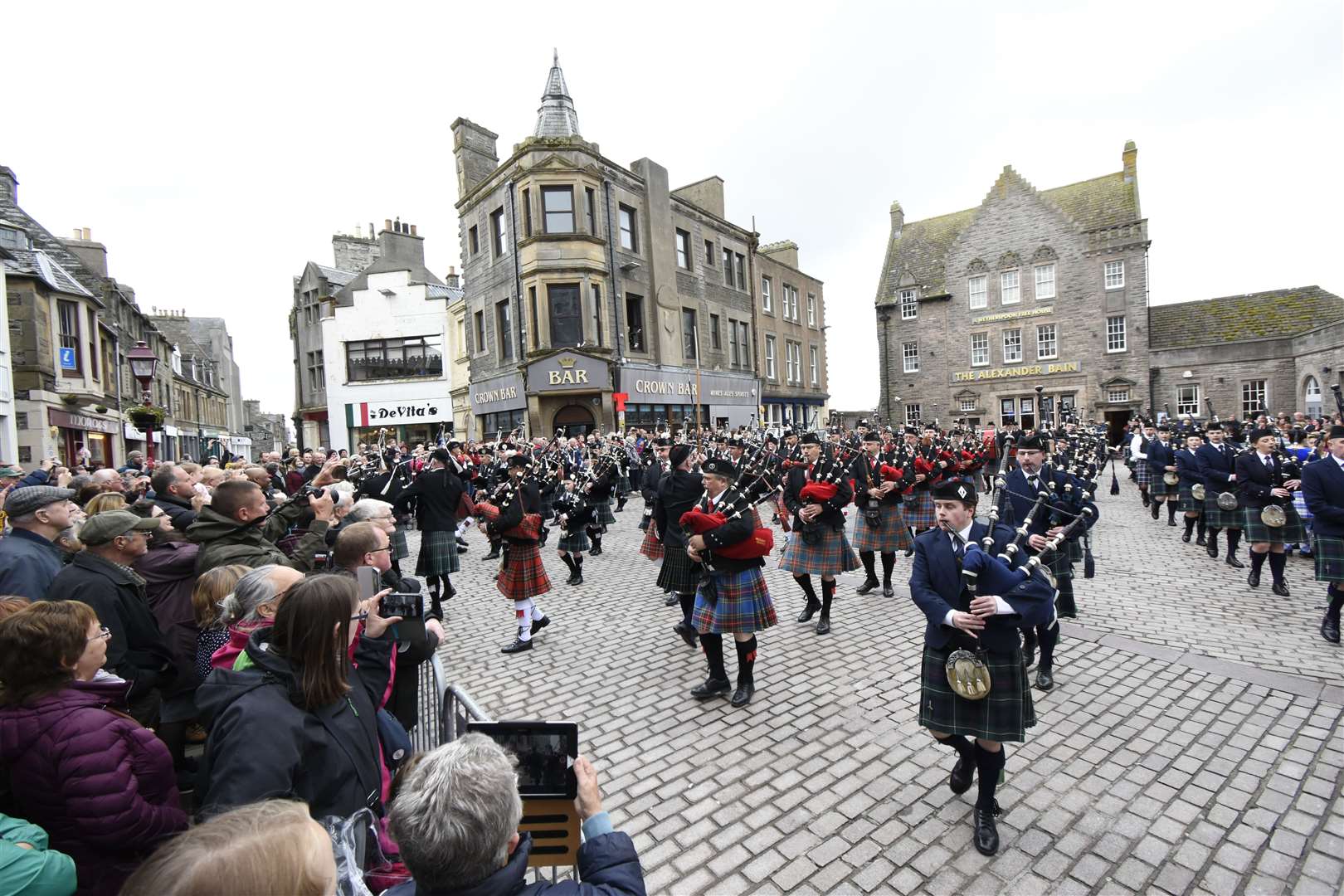 The bands in full flow watched by an admiring crowd. Picture: Noel Donaldson
