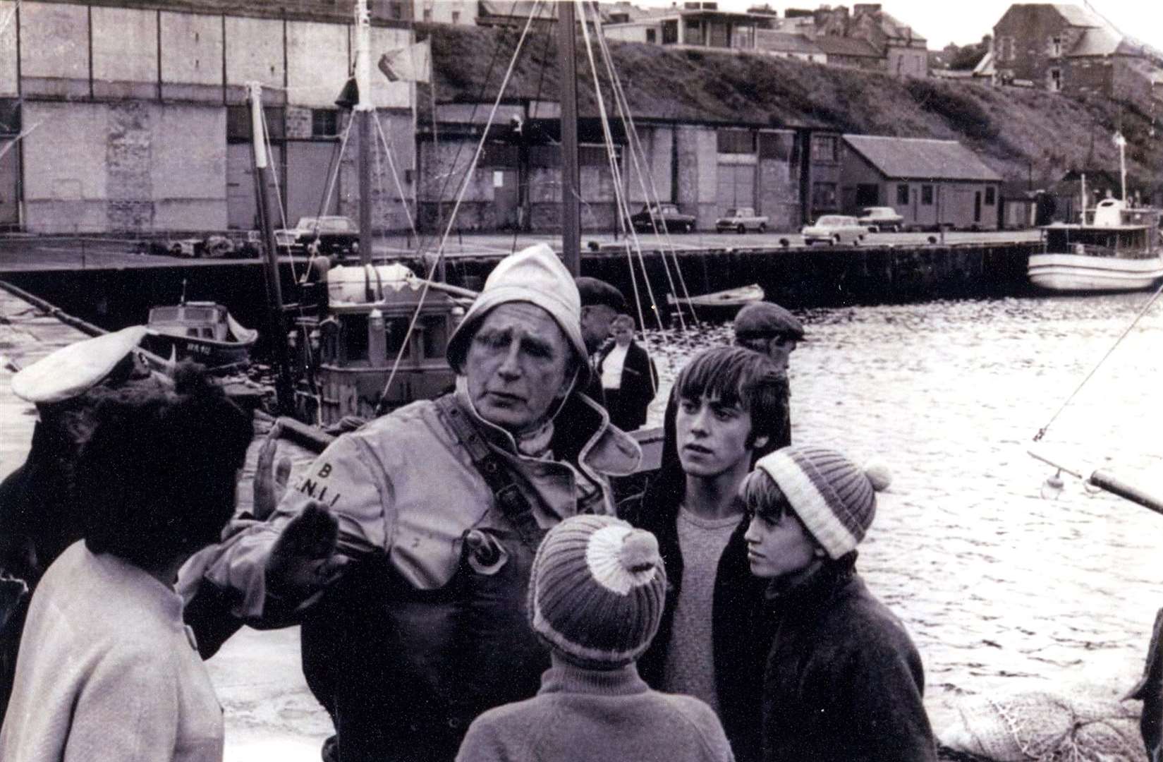 Shooting in progress on the children's film The Hunch at Wick harbour. This snapshot is taken from the chapter of Local Events. Picture submitted by Kathlyn Harper, Wick
