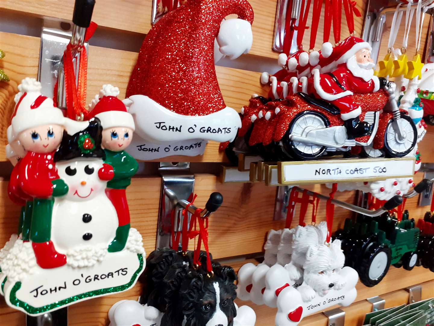 Some of the seasonal decorations on sale in the Groatie Buckie Gift Shop.