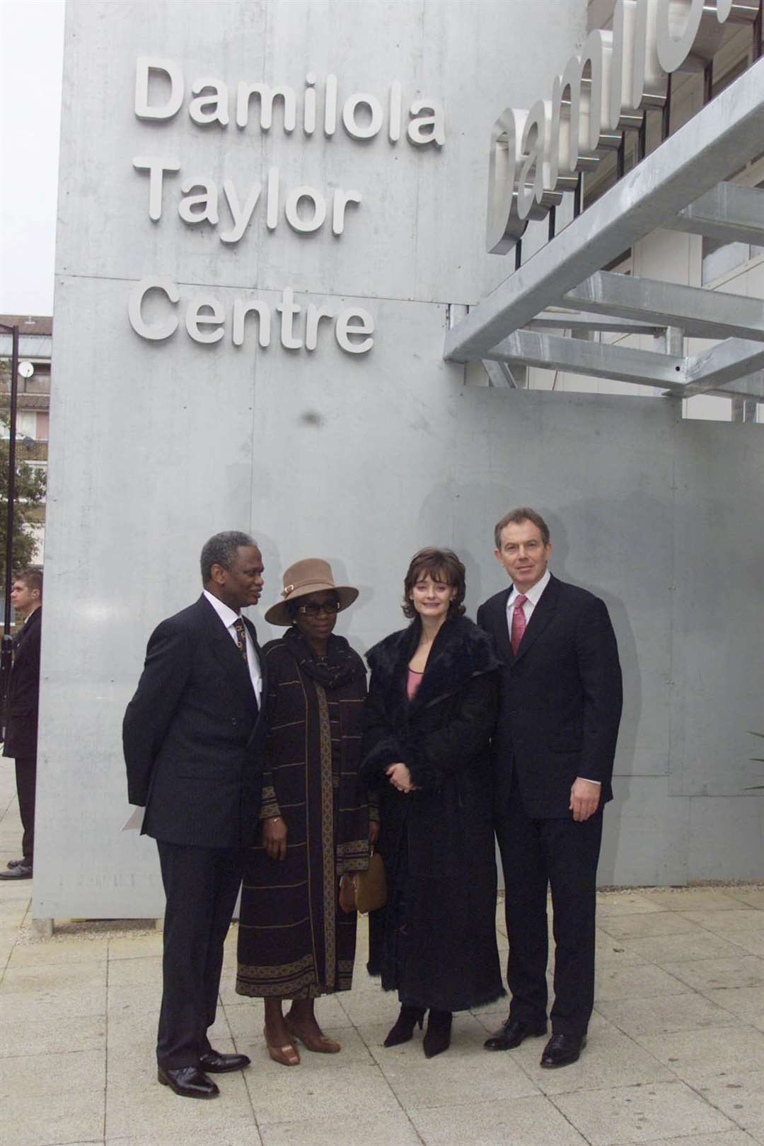 Prime Minister Tony Blair and his wife Cherie, with Richard and Gloria Taylor in 2002 at the Warwick Park Centre in Peckham, which was renamed in memory of Damilola (Sean Dempsey/PA Wire)
