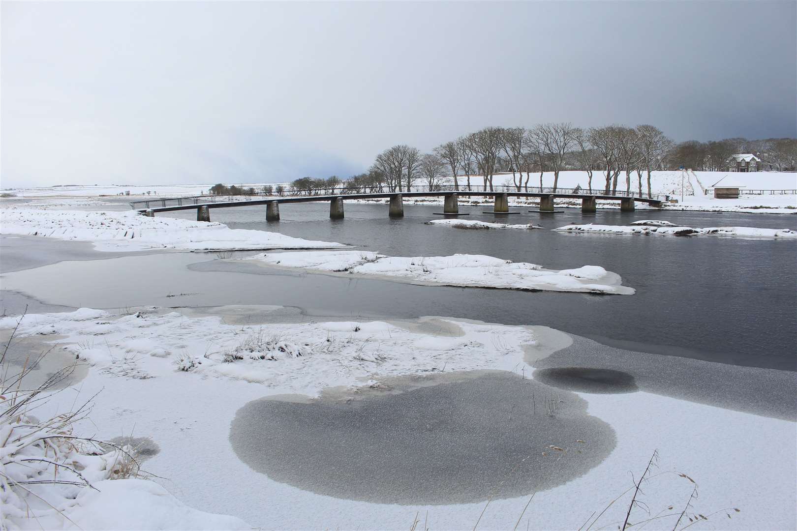 Wick River was partly frozen. Picture: Alan Hendry