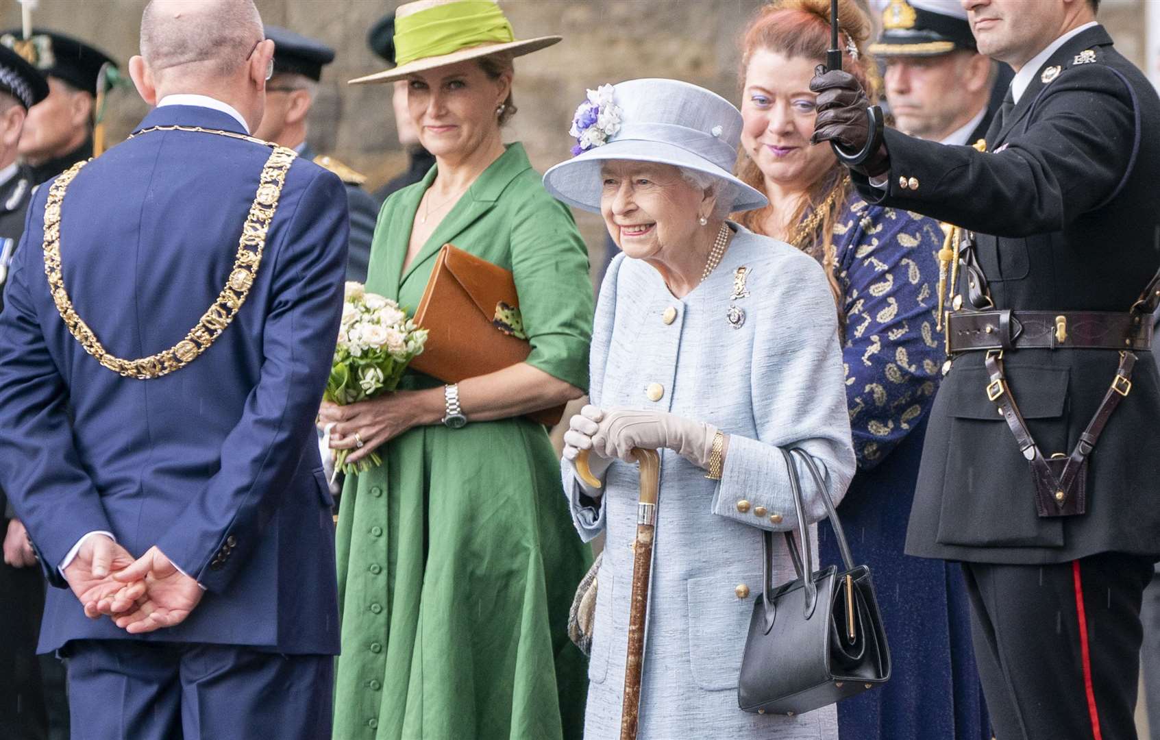 The Queen attending the Ceremony of the Keys on the forecourt of the Palace of Holyroodhouse in Edinburgh (Jane Barlow/PA)