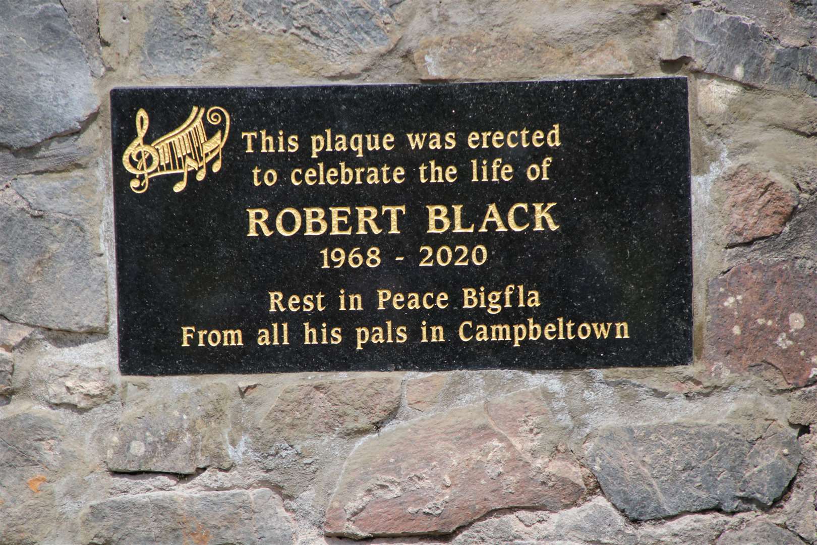 A memorial bench and plaque has also been placed at the site for people to remember Robert Black (Kenny Craig/PA)