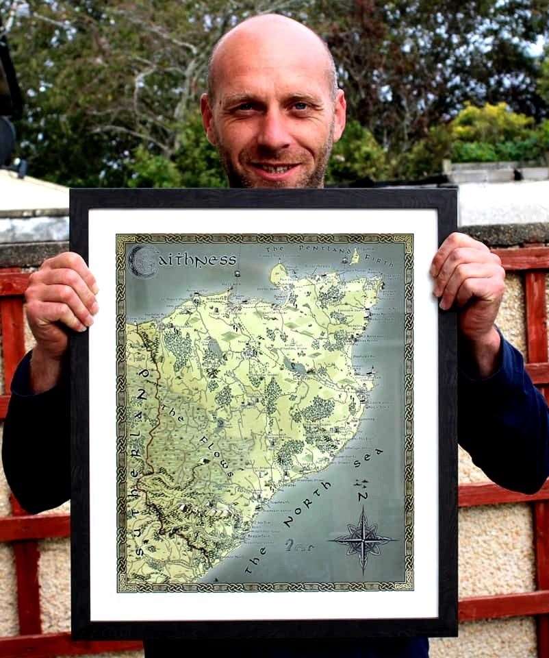 Iain Maclean of the Caithness Broch Project with one of the maps they have for sale.