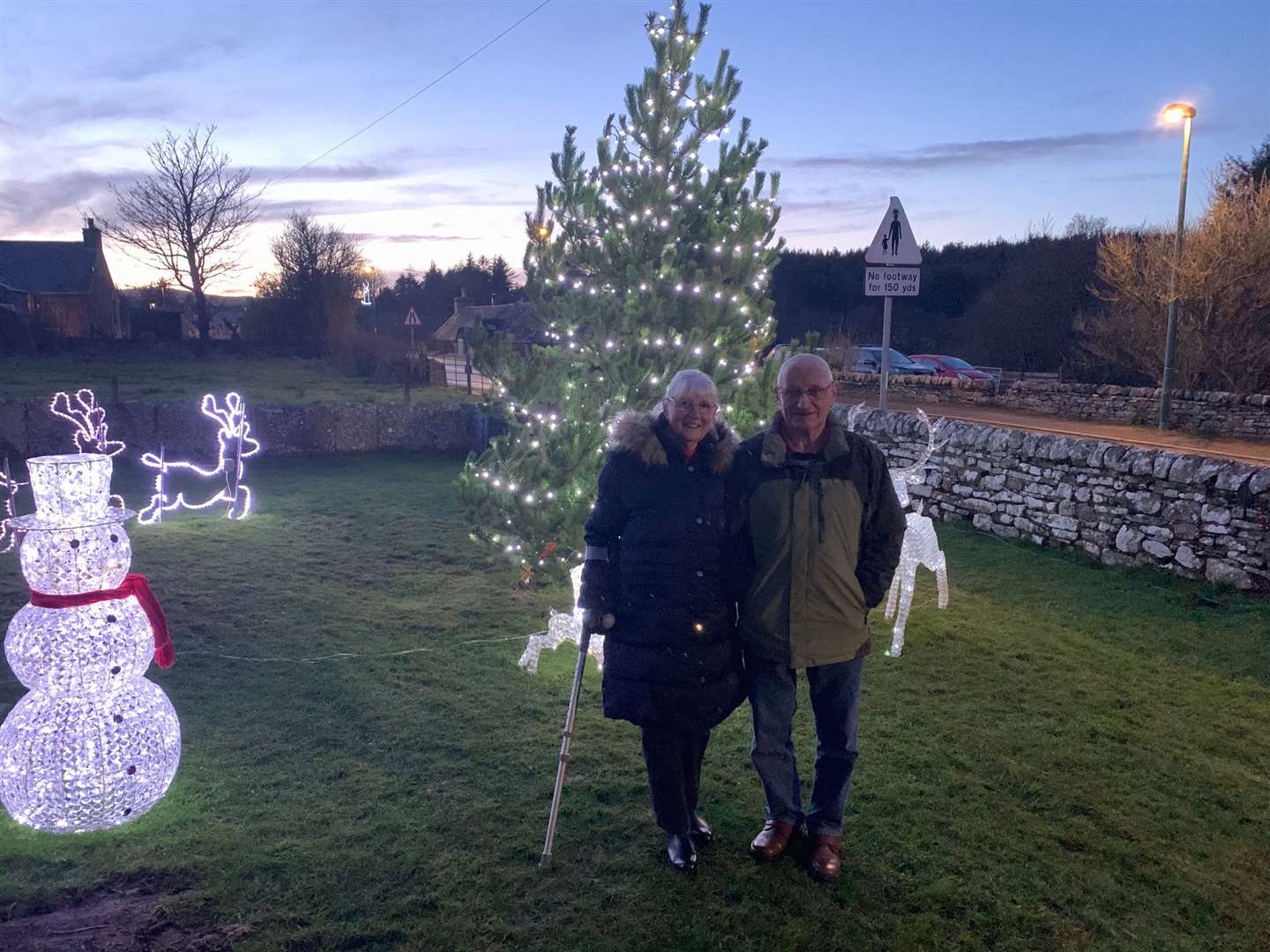 Pam and Les Watt after the switch-on at Reay.