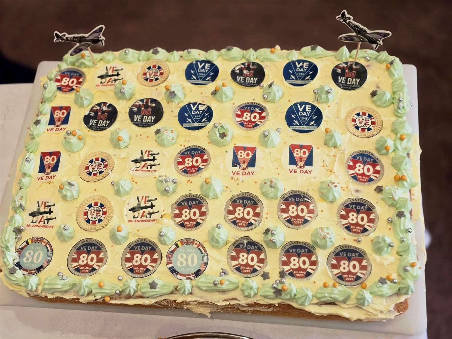 The residents decorated this cake especially for the VE Day commemoration.