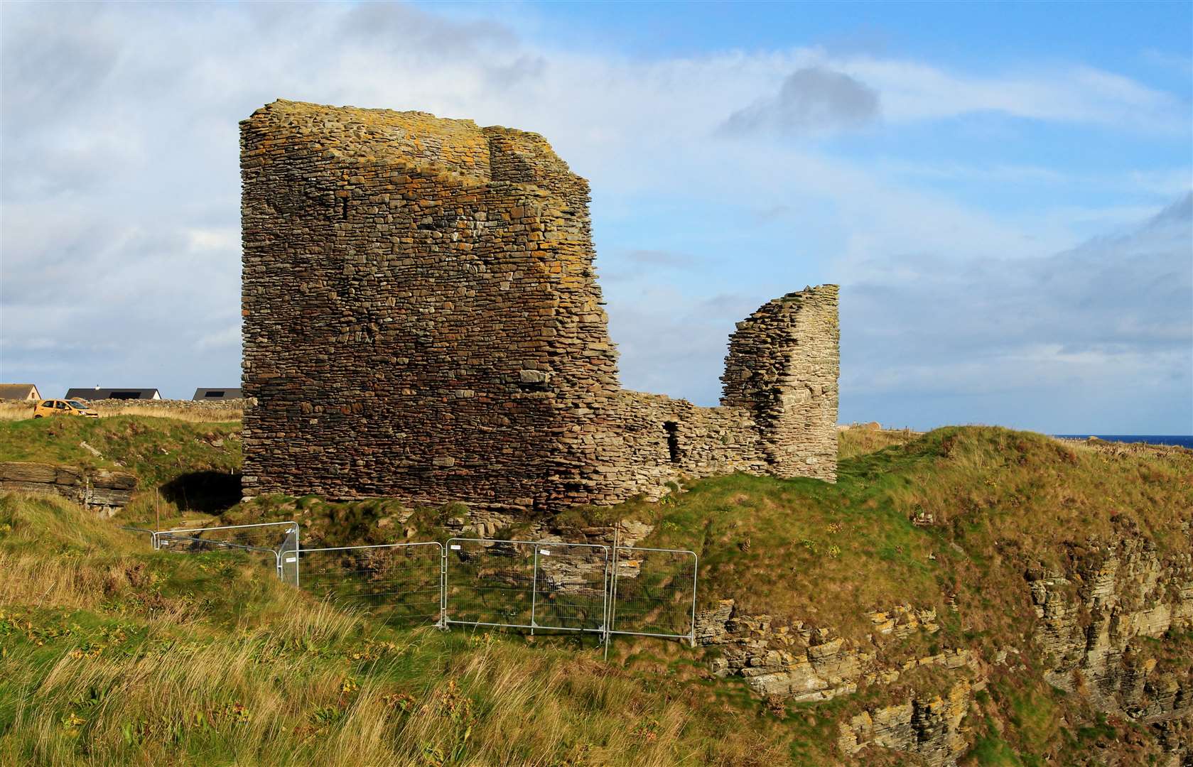 Fencing was put in place across the promontory on which the castle sits. Picture: Alan Hendry