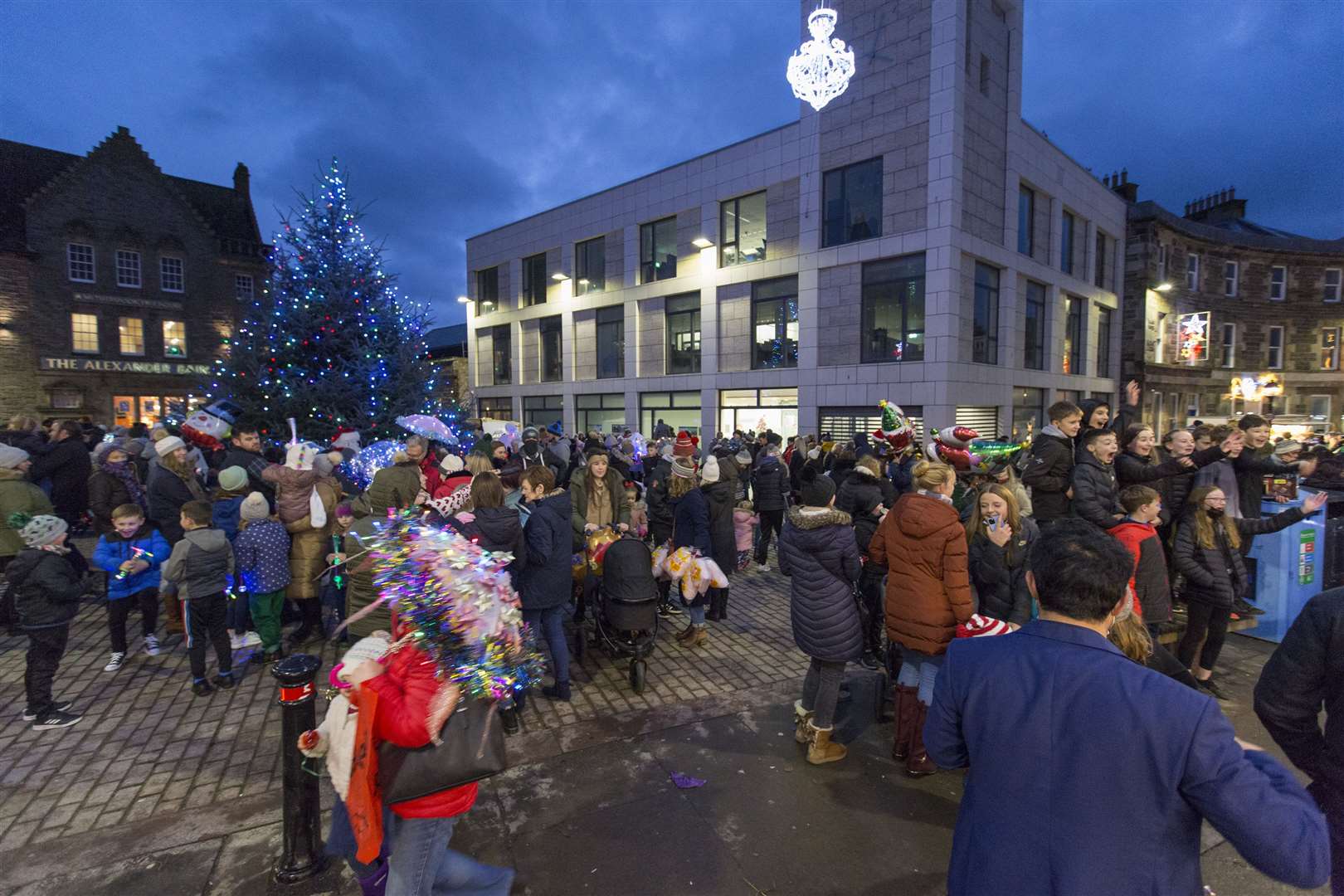 The busy scene in the town centre following the Christmas Lights switch on. Picture: Robert MacDonald/Northern Studios