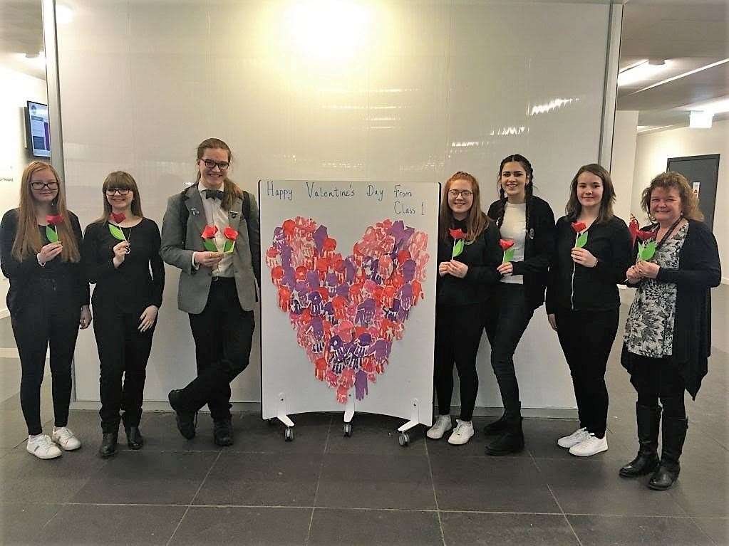 S6 pupils from Wick High School have raised charity money through making love notes.