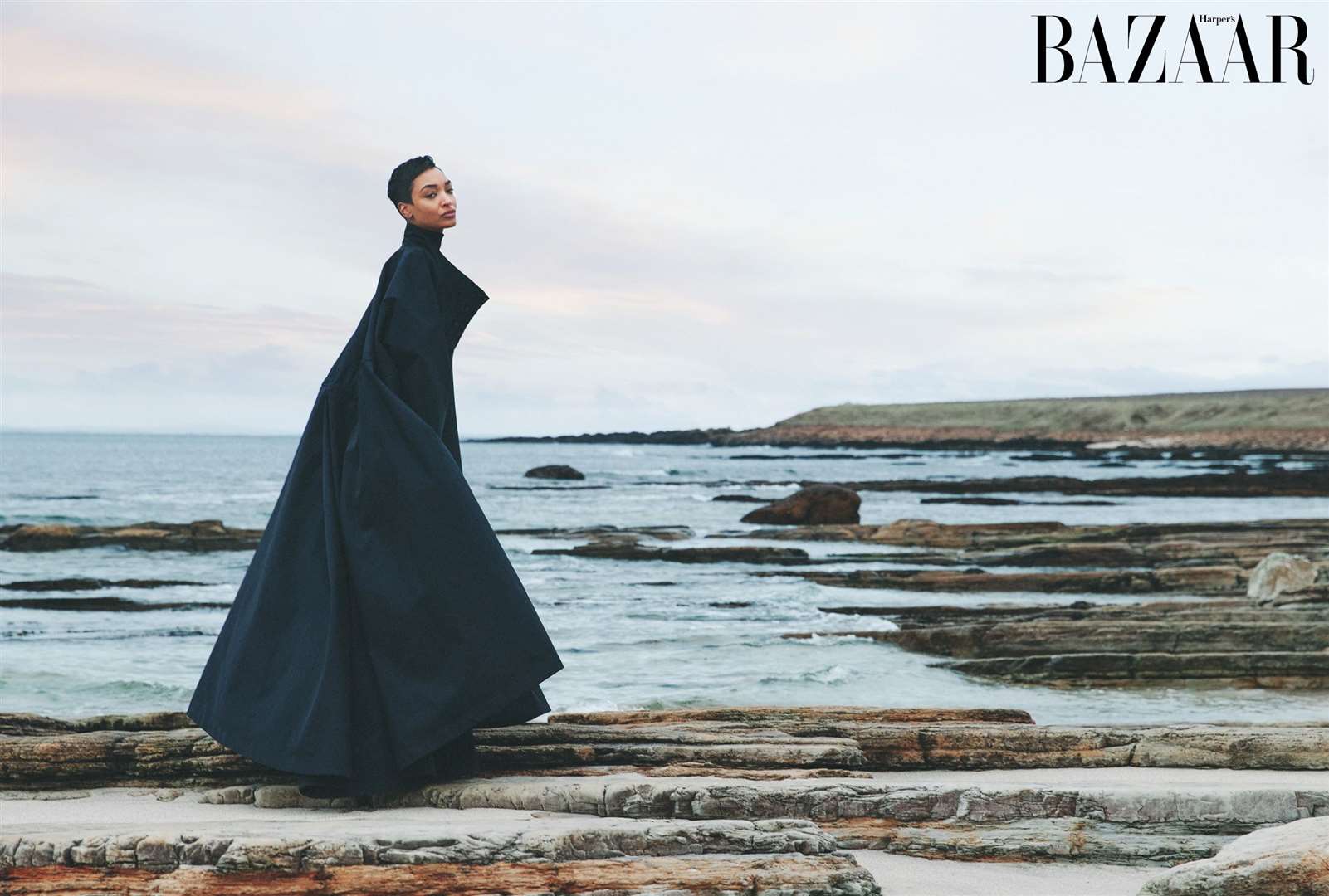 Jourdan Dunn wearing one of the many outfits featured in the current issue of Harper's Bazaar from the Caithness shoot. Picture: Harper’s Bazaar UK/Richard Phibbs
