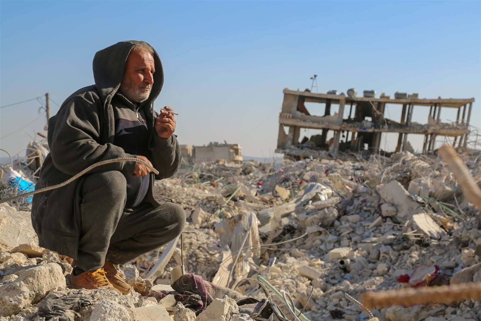 Surveying the damage in Syria in the days after the earthquake struck. Picture: HelpAge International