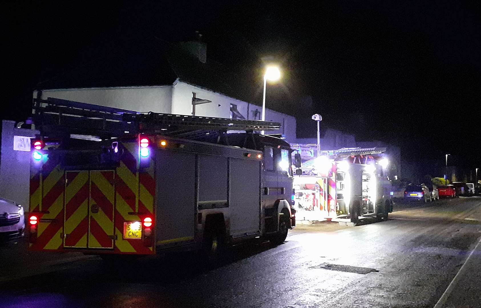 Two fire appliances at the scene in Willowbank, Wick.