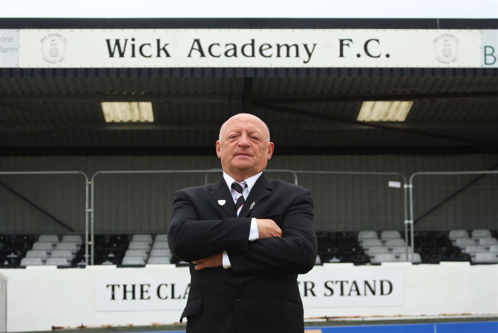 Pat Miller in the familiar surroundings of Harmsworth Park in his new role as chairman of Wick Academy.
