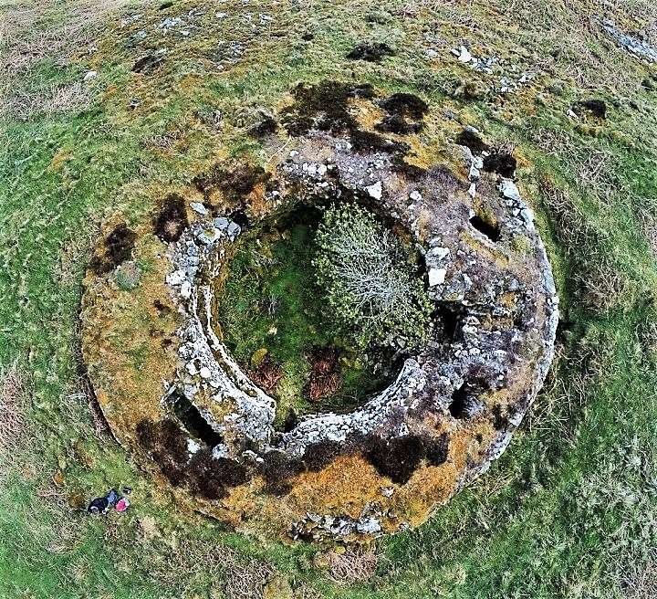 Aerial shot of Ousdale broch. Picture:CBP