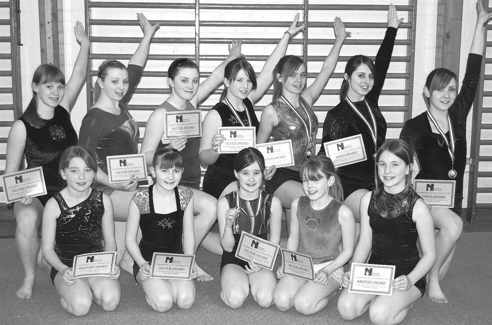 Members of Caithness Gymnastics Club who travelled to Huntly to compete in the north district championships in 2008.