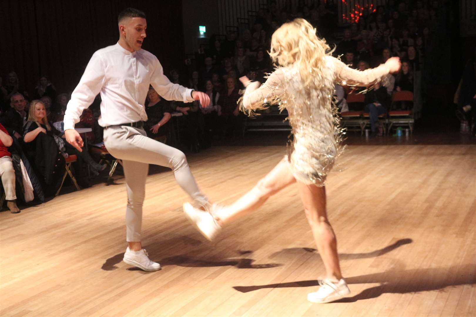 Ryan and Michelle's energetic routine scored them perfect tens from all the judges. Picture: Eswyl Fell