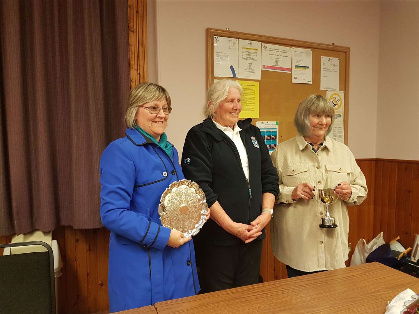 The Banniskirk cup for most points in Handicrafts was won by Fran Manners & the Banniskirk Silver plate for most points in baking was won by Jan Falconer.