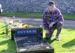 Dad George Durrand at the vandalised graveside