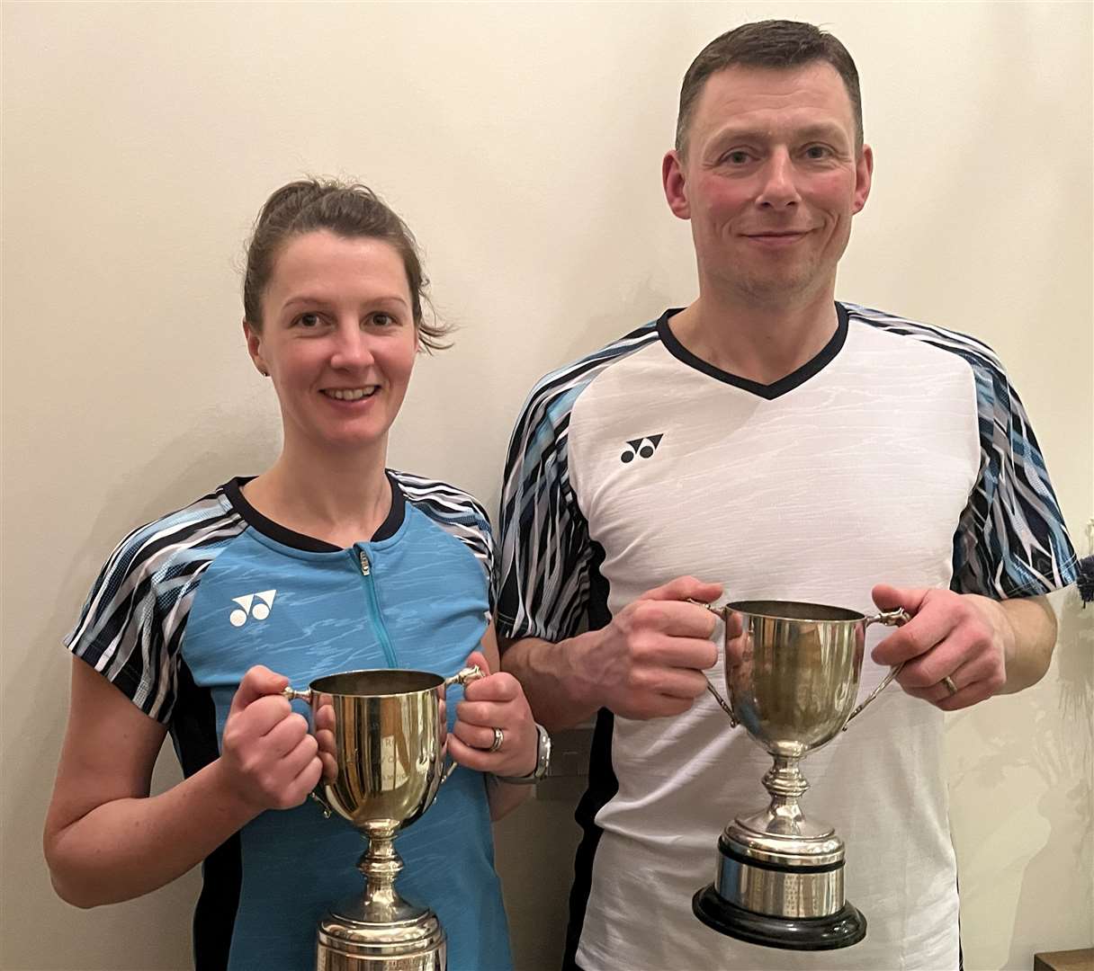 Shona and Mark Mackay after winning the mixed doubles title at the Glasgow Yonex Championships earlier this year.
