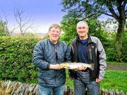 Winner Tony Chalmers (right) and Alex Donald with the heaviest fish caught.