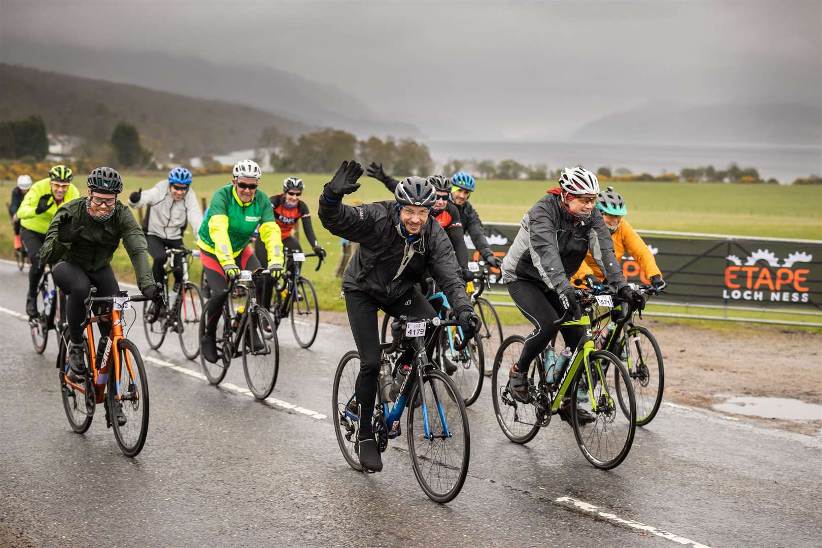 Above Dores during the 2023 Etape Loch Ness.
