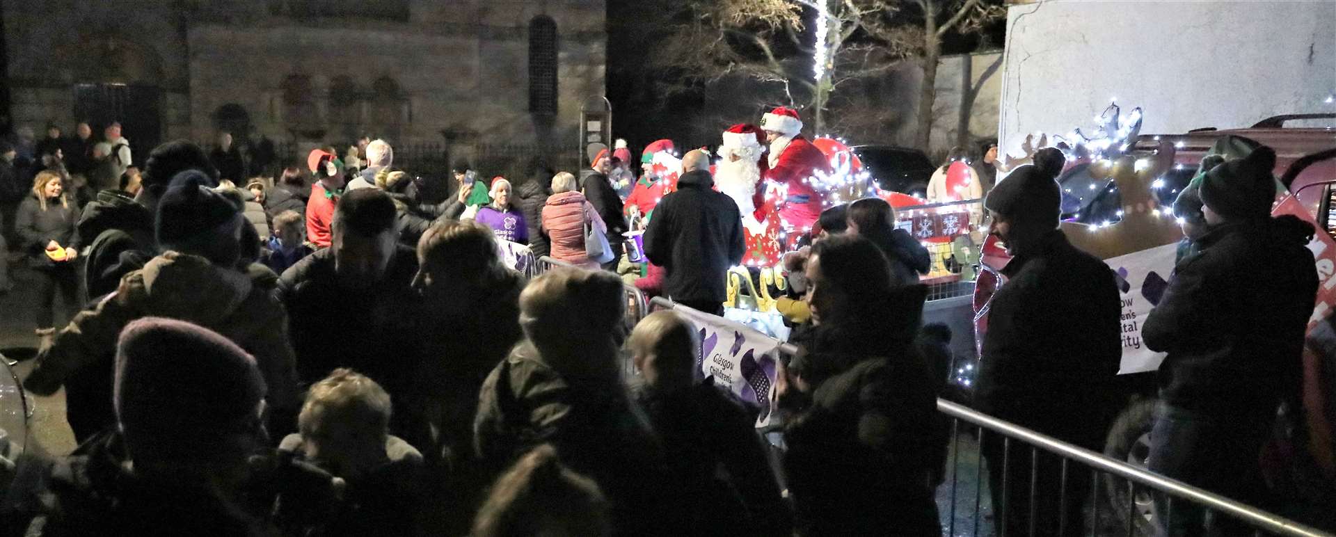 A large crowd flocked to see Santa on Bridge St, Halkirk, opposite the Church of Scotland. Picture: James Gunn