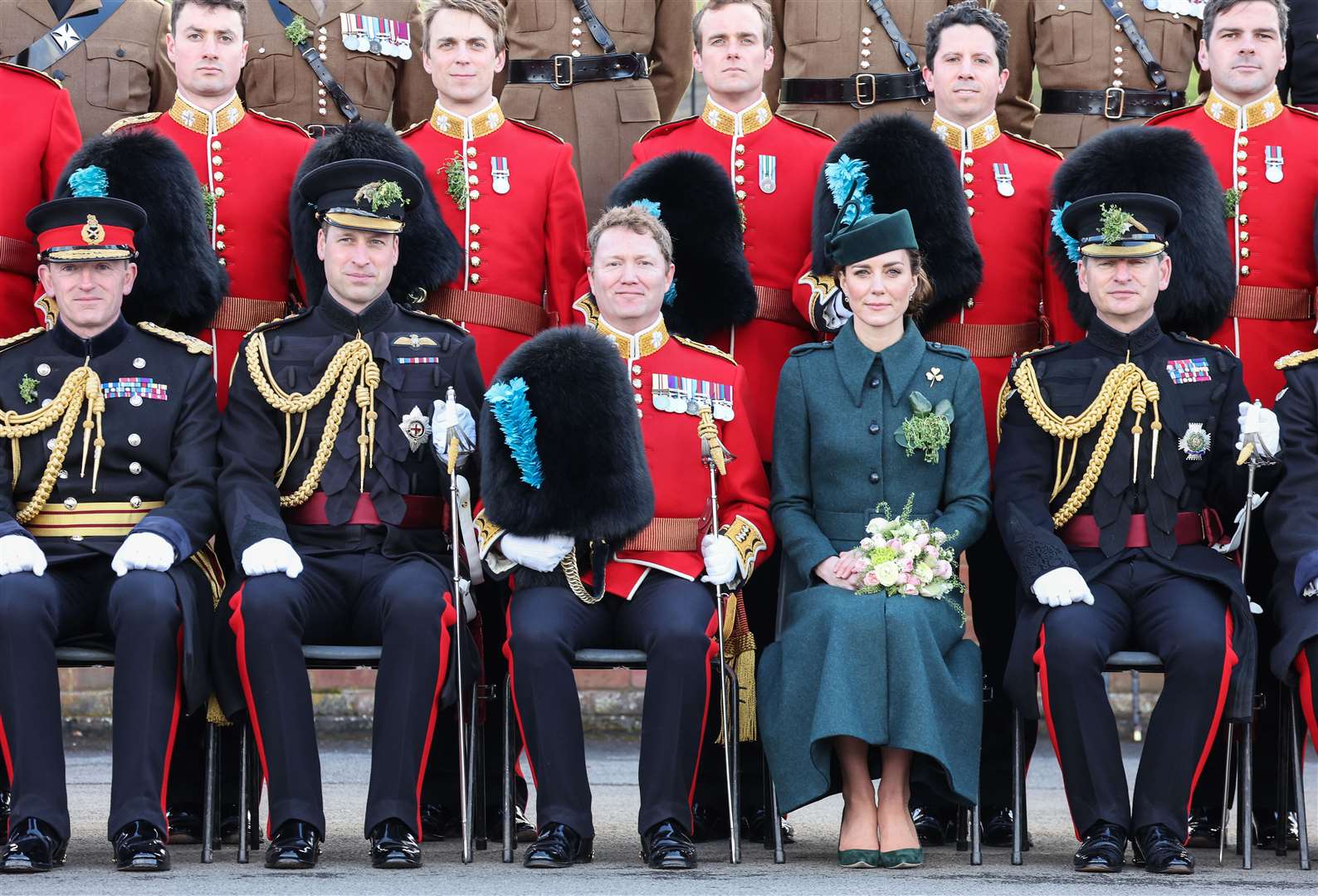 William and Kate with 1st Battalion Irish Guards for the St Patrick’s Day Parade in 2022 (Chris Jackson/PA)