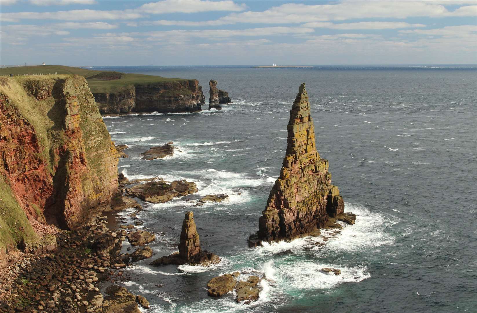 Until further notice, the public will not be allowed to use the Duncansby Head car park allowing access to the coastal path overlooking the famous stacks. Picture: Alan Hendry