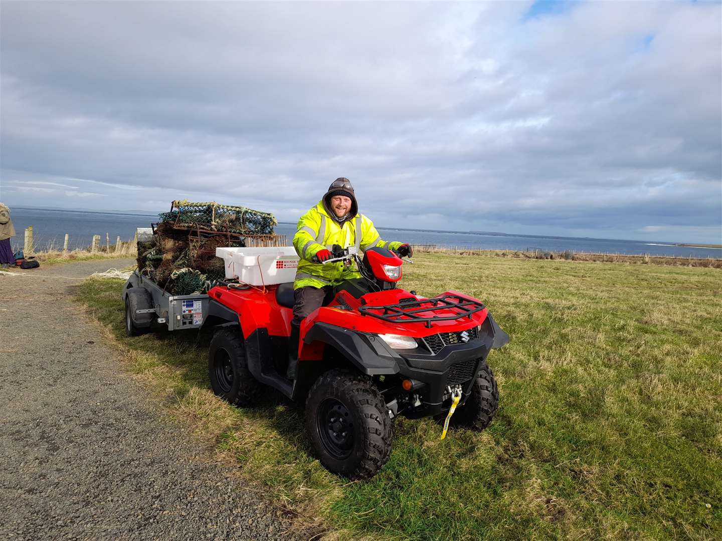 A quad bike is an invaluable tool in helping remove the coastal debris.