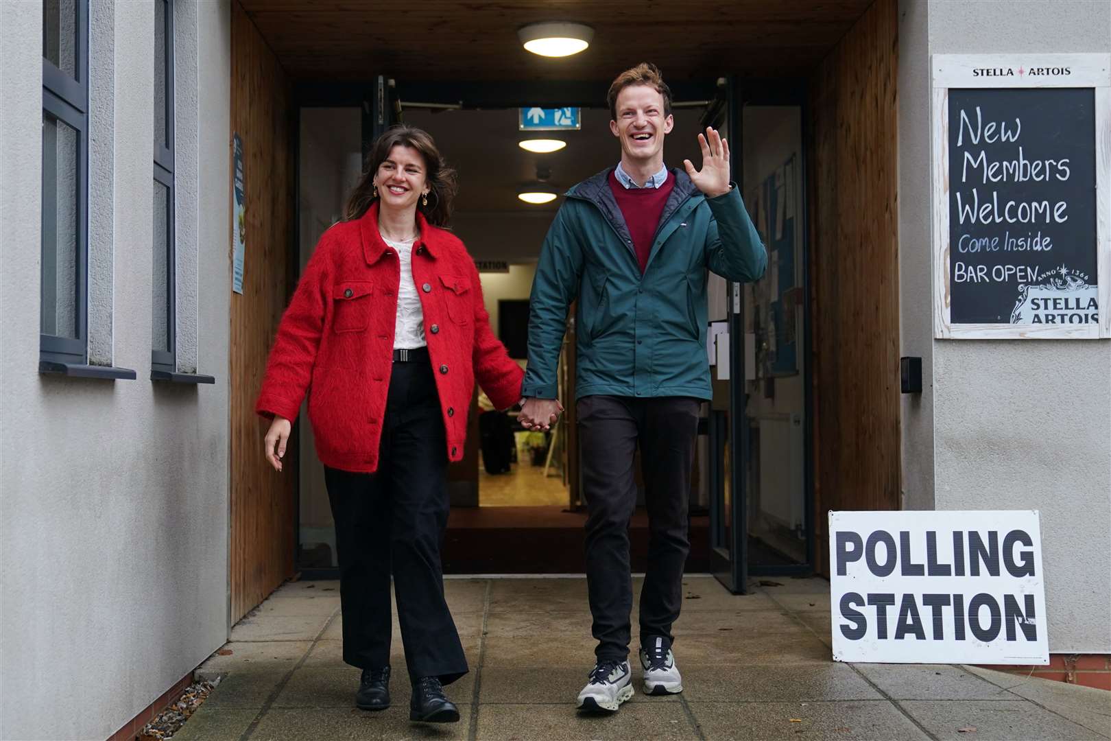 Labour candidate Alistair Strathern with his partner Megan Corton-Scott (Joe Giddens/PA)