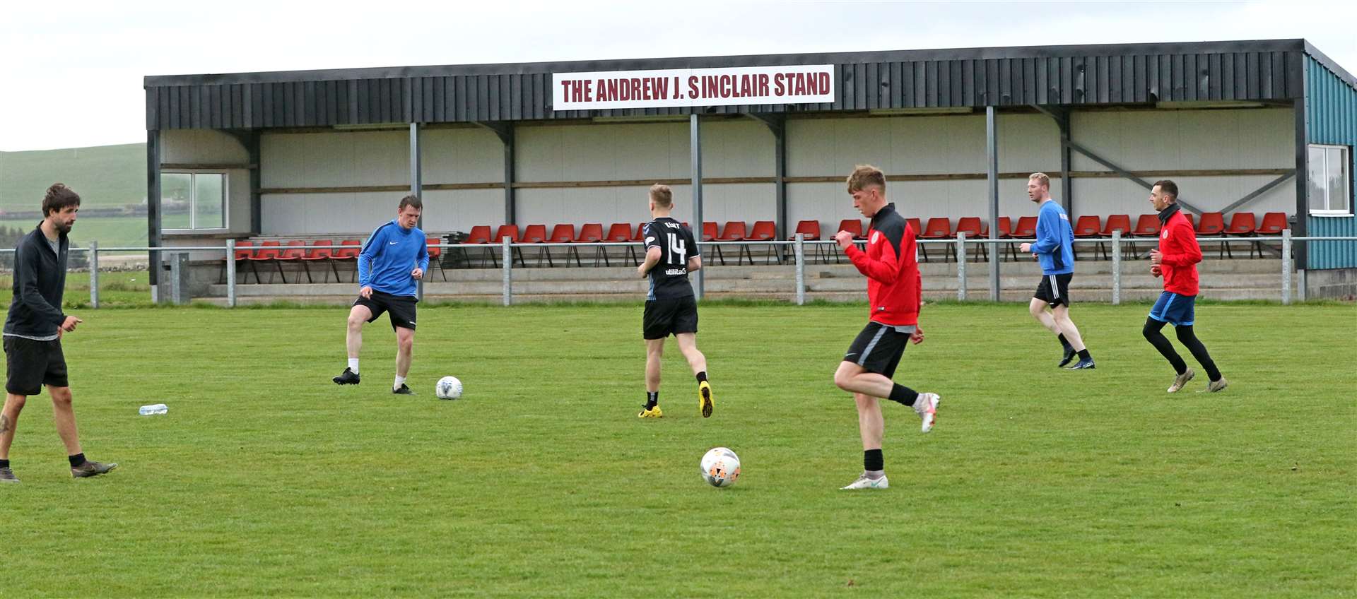 A Halkirk United training session before the start of last season. Picture: James Gunn