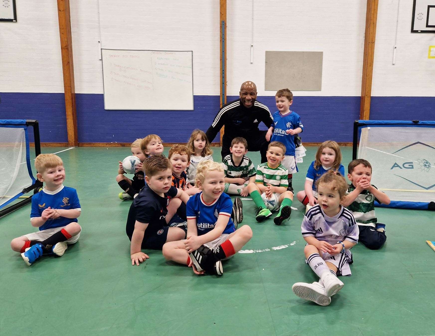 Marvin Andrews with some of the kids at a session run by AG Coaching.