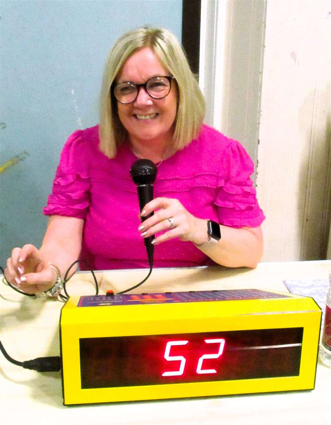 Bingo caller Annette Mackay who is an early years practitioner.