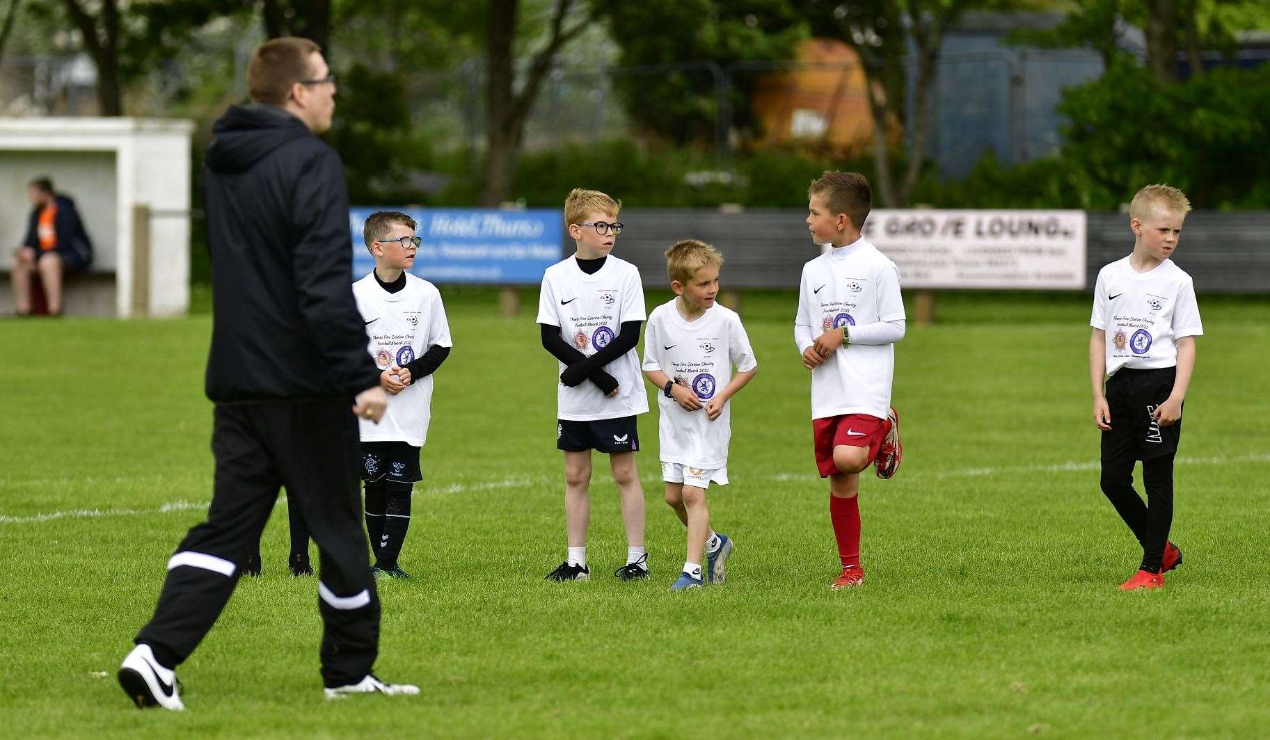 Thurso Football Academy's Alyn Gunn with some of the mascots. Picture: Mel Roger