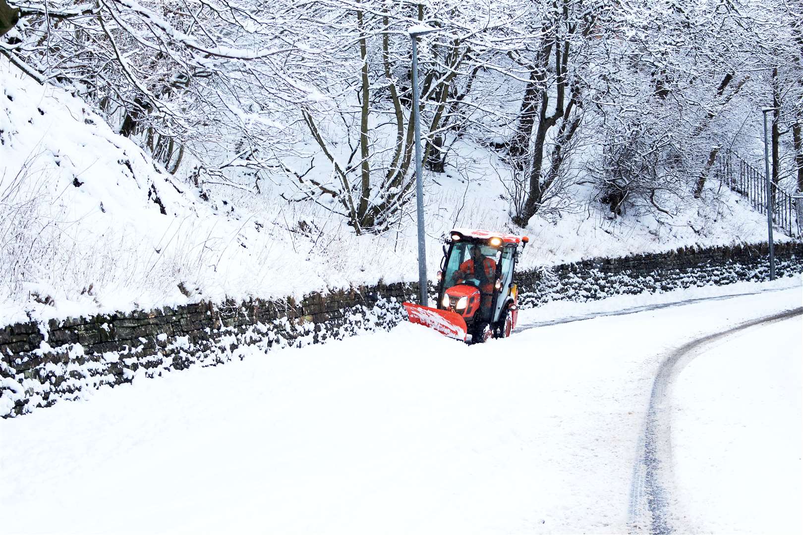 Snow-clearing in Union Street, Wick. Picture: Alan Hendry