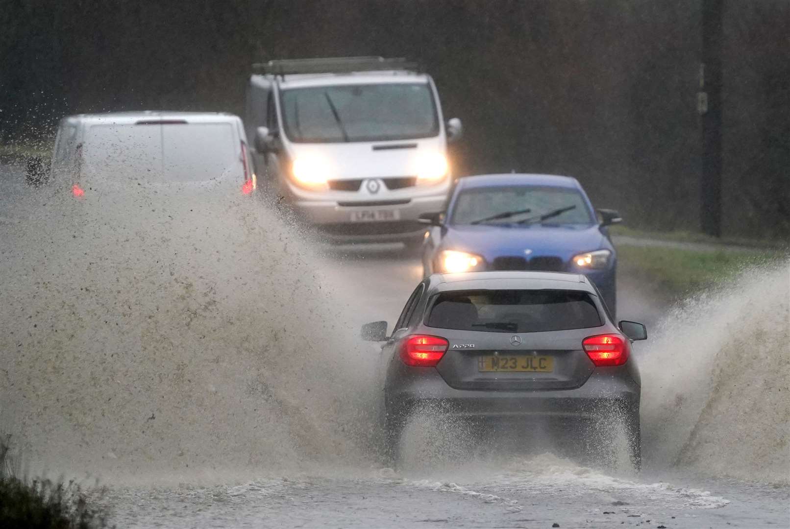 Drivers faced difficult driving conditions near Folkestone in Kent (Gareth Fuller/PA)