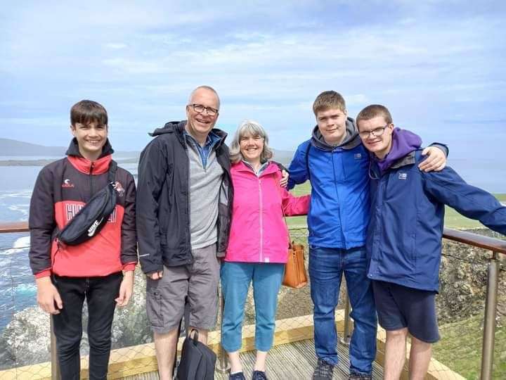 Thurso minister the Rev Jerry Taylor with his wife June and sons, from left, Olaf, Magnus and Erlend.