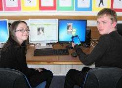 Pupils Michelle Mackay and James Reynolds look forward to working with industry experts as part of the new partnership.