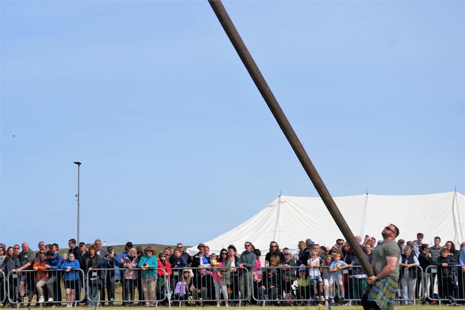 James Gunn from Halkirk did well on the day and came first in the caber toss. Picture: DGS
